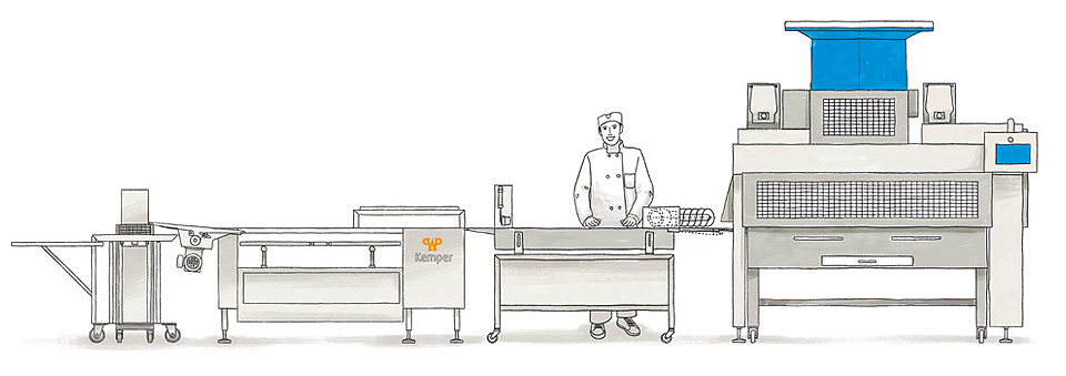 Brötchenanlage PANE PUR - Der Teigteiler für Brote und eckige Brötchen Brötchenanlage PANE PUR