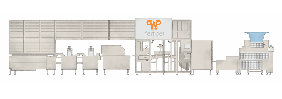 Teigbandanlage PANE KOMBI - Die Kombination aus Teigbandanlage und Brötchenanlage Teigbandanlage PANE KOMBI