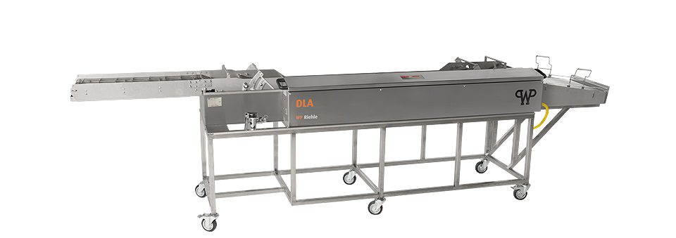 Automated continuous open kettle fryer DLA SC - Especially for catering and food production: The automatic continuous fryer for submerged frying for: meat, fish, vegetables, stuffed products ... DLA SC